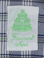 Finamore Napoli Gray Plaid Shirt - Extra Slim - L/L - (SENX220)