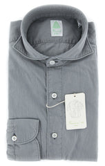 Finamore Napoli Light Gray Shirt - Extra Slim - 15/38 - (FNSEER131)