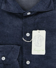 Finamore Napoli Dark Blue Shirt - Extra Slim - S/S - (27SENX2)