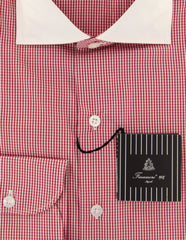 Finamore Napoli Red Micro-Check Cotton Shirt - Slim - (TU) - Parent