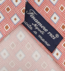 Finamore Napoli Red Foulard Silk Tie - 3.25" x 58" - (9S)