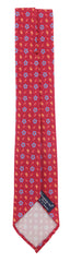 Finamore Napoli Red Floral Silk Tie - 3.25" x 58" - (9H)