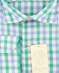 Finamore Napoli Green Check Shirt - Extra Slim - (201802238) - Parent