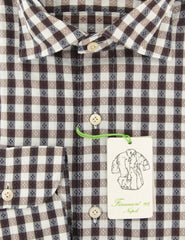 Finamore Napoli Midnight Navy Blue Check Shirt - Extra Slim - (OY) - Parent