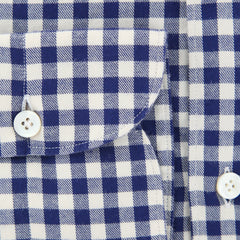 Finamore Napoli Blue Check Shirt - Extra Slim - (FN831172) - Parent