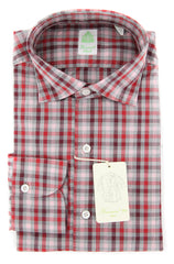 Finamore Napoli Red Check Shirt - Extra Slim - (201802276) - Parent