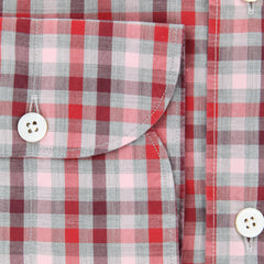 Finamore Napoli Red Check Shirt - Extra Slim - (201802276) - Parent