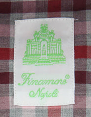 Finamore Napoli Red Check Shirt - Extra Slim - (201802276) - Parent
