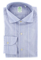 Finamore Napoli Blue Striped Shirt - Extra Slim - 15/38 - (201802233)