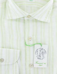 Finamore Napoli Light Green Striped Shirt - Extra Slim - (QQ) - Parent