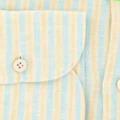 Finamore Napoli Beige Striped Linen Shirt - Extra Slim - (O3) - Parent