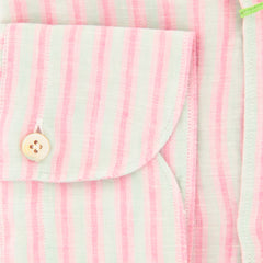 Finamore Napoli Pink Striped Linen Shirt - Extra Slim - (O6) - Parent