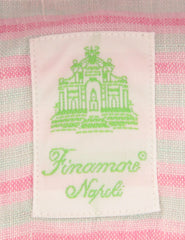 Finamore Napoli Pink Striped Linen Shirt - Extra Slim - (O6) - Parent