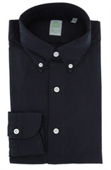 Finamore Napoli Black Solid Cotton Shirt - Extra Slim - 17/43 - (YH)