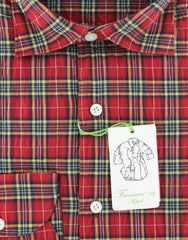Finamore Napoli Red Plaid Shirt - Extra Slim - (2018022620) - Parent