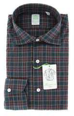 Finamore Napoli Dark Green Shirt - Extra Slim - 15.5/39 - (F19185)