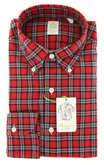 Finamore Napoli Red Plaid Shirt - Extra Slim - (2018022815) - Parent
