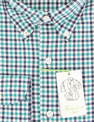 Finamore Napoli Green Shephard's Check Shirt - Extra Slim - (F7) - Parent