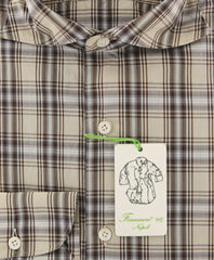 Finamore Napoli Beige Plaid Shirt - Extra Slim - (2018022616) - Parent