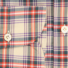 Finamore Napoli Beige Plaid Cotton Shirt - Extra Slim - (I2) - Parent