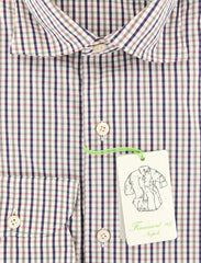 Finamore Napoli Navy Blue Plaid Shirt - Extra Slim - (2018022816) - Parent