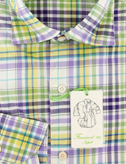 Finamore Napoli Light Green Plaid Shirt - Extra Slim - (I4) - Parent