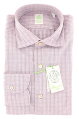 Finamore Napoli Purple Plaid Cotton Shirt - Extra Slim - 15.75/40 - (F6)