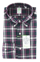 Finamore Napoli Pink Plaid Shirt - Extra Slim - 17/43 - (2018022813)