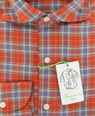Finamore Napoli Orange Plaid Shirt - Extra Slim - (K181810) - Parent