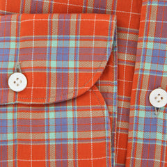 Finamore Napoli Orange Plaid Shirt - Extra Slim - (K181810) - Parent