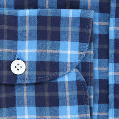 Finamore Napoli Turquoise Plaid Shirt - Extra Slim - (2018022827) - Parent