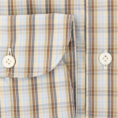 Finamore Napoli Brown Plaid Shirt - Extra Slim - (2018030220) - Parent