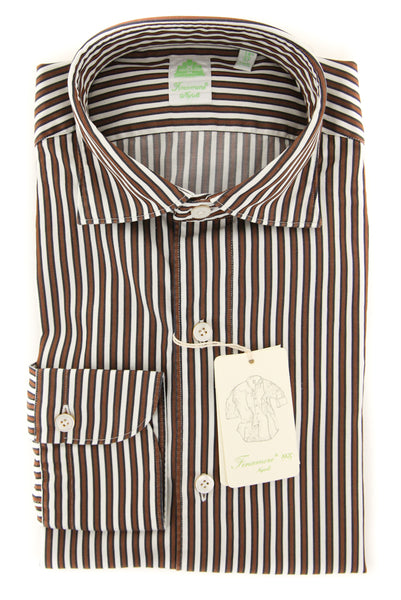 Finamore Napoli Brown Shirt - Extra Slim - (FN0176081) - Parent