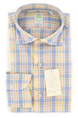 Finamore Napoli Orange Plaid Shirt - Extra Slim - 15.5/39 - (FN17613)