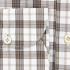Finamore Napoli Brown Plaid Shirt - Extra Slim - (2018022724) - Parent
