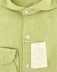 Finamore Napoli Green Solid Shirt - Extra Slim - (2018030213) - Parent