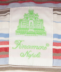 Finamore Napoli Red Striped Seersucker Shirt - Extra Slim - (OX) - Parent