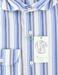 Finamore Napoli Blue Striped Shirt - Extra Slim - (2018022829) - Parent