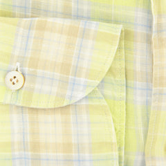 Finamore Napoli Light Green Plaid Linen Shirt - Extra Slim - (O2) - Parent