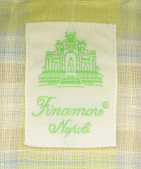 Finamore Napoli Light Green Plaid Linen Shirt - Extra Slim - (O2) - Parent