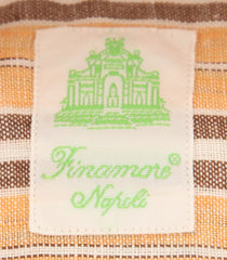 Finamore Napoli Orange Striped Linen Shirt - Extra Slim - (IN) - Parent
