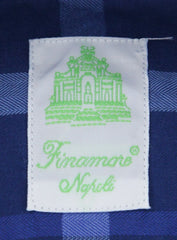 Finamore Napoli Blue Check Shirt - Extra Slim - (FN044063) - Parent