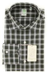 Finamore Napoli Green Check Shirt - Extra Slim - 15/38 - (FN044074)
