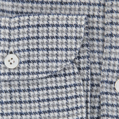 Finamore Napoli Gray Houndstooth Flannel Shirt - Extra Slim - (PF) - Parent