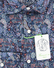 Finamore Napoli Navy Blue Paisley Shirt - Extra Slim - (2018022824) - Parent