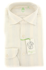 Finamore Napoli Cream Striped Shirt - Extra Slim - 16/41 - (201802268)