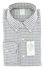 Finamore Napoli Dark Green Check Cotton Shirt - Extra Slim - 15.5/39 -(F3)