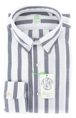 Finamore Napoli White Striped Shirt - Extra Slim - 15.75/40 - (F191811)