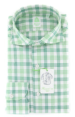 Finamore Napoli Green Plaid Shirt - Extra Slim - 16/41 - (2018031324)