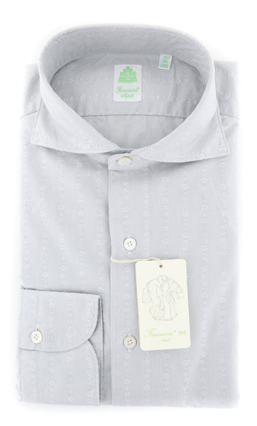 Finamore Napoli Light Gray Fancy Shirt - Extra Slim - (2018031213) - Parent
